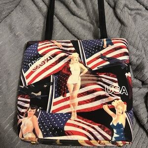 Patriotic America Pinup Girl Flag Purse USA